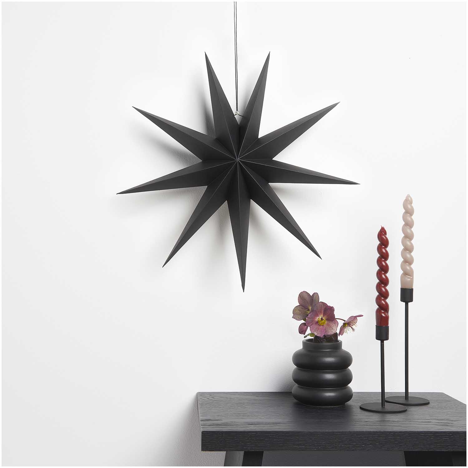 Weihnachtsschmuck Papierstern auffaltbar 45cm schwarz - Weihnachtsbaumschmuck von mahina