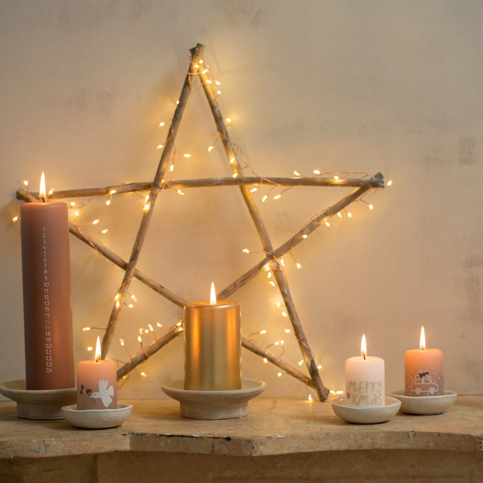 Kerze "Adventskalender" 5x20cm in verschiedenen Farben - Interior > Dekoration > Kerzen von mahina