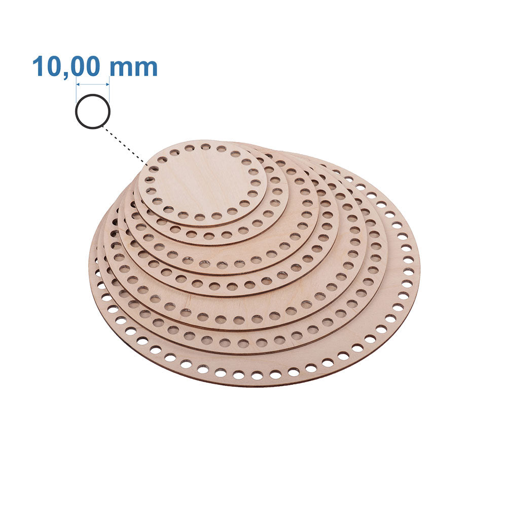 Häkelboden "Rund" Birkenholz 10mm Bohrung 7 Größen - Bastelbedarf -> Häkeln und Stricken -> Häkelboden von mahina