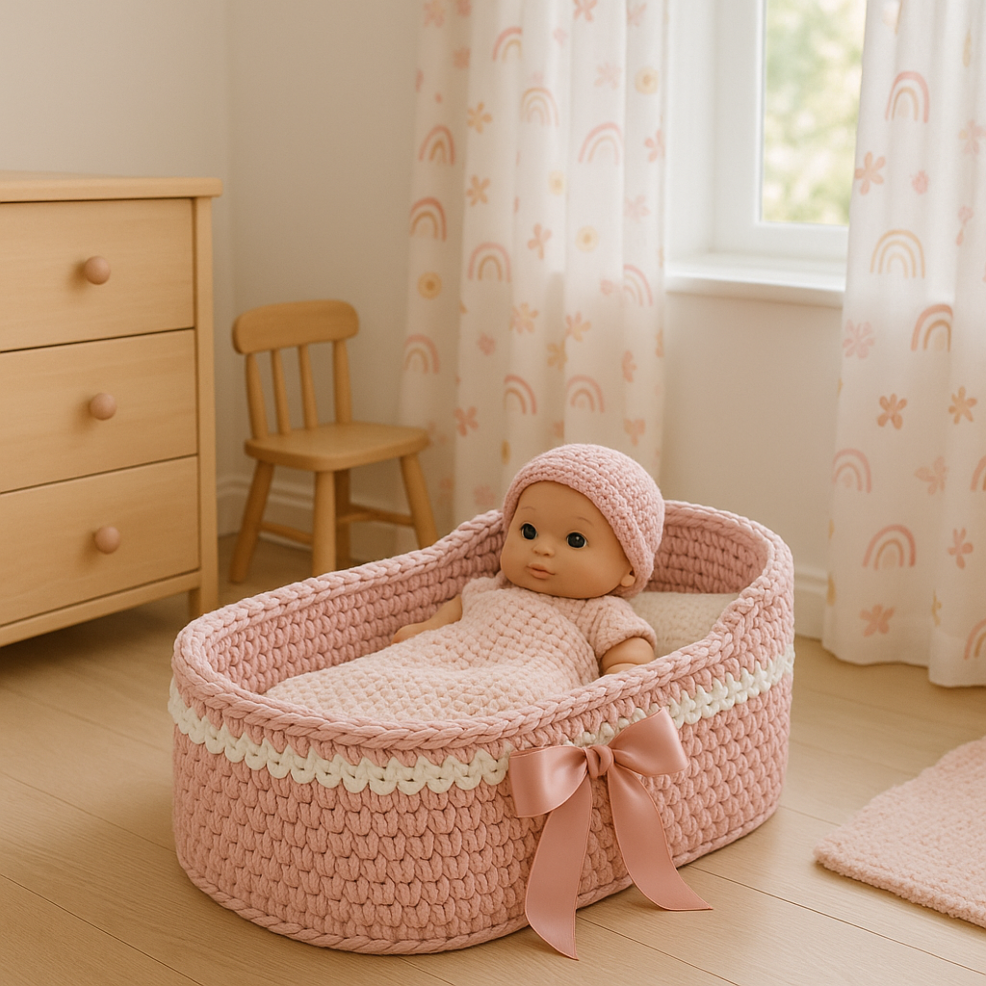 Häkelboden Puppenkorb 3mm Birkenholz 12 Größen - Bastelbedarf -> Häkeln und Stricken -> Häkelboden von mahina