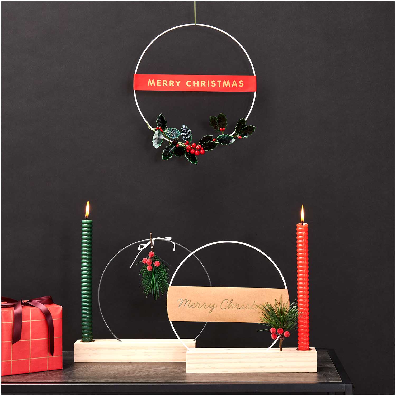 Papierstreifen weihnachtlich 7x42cm aus Kraftpapier, 3 Stück - Bastelbedarf -> Sonstiges von mahina