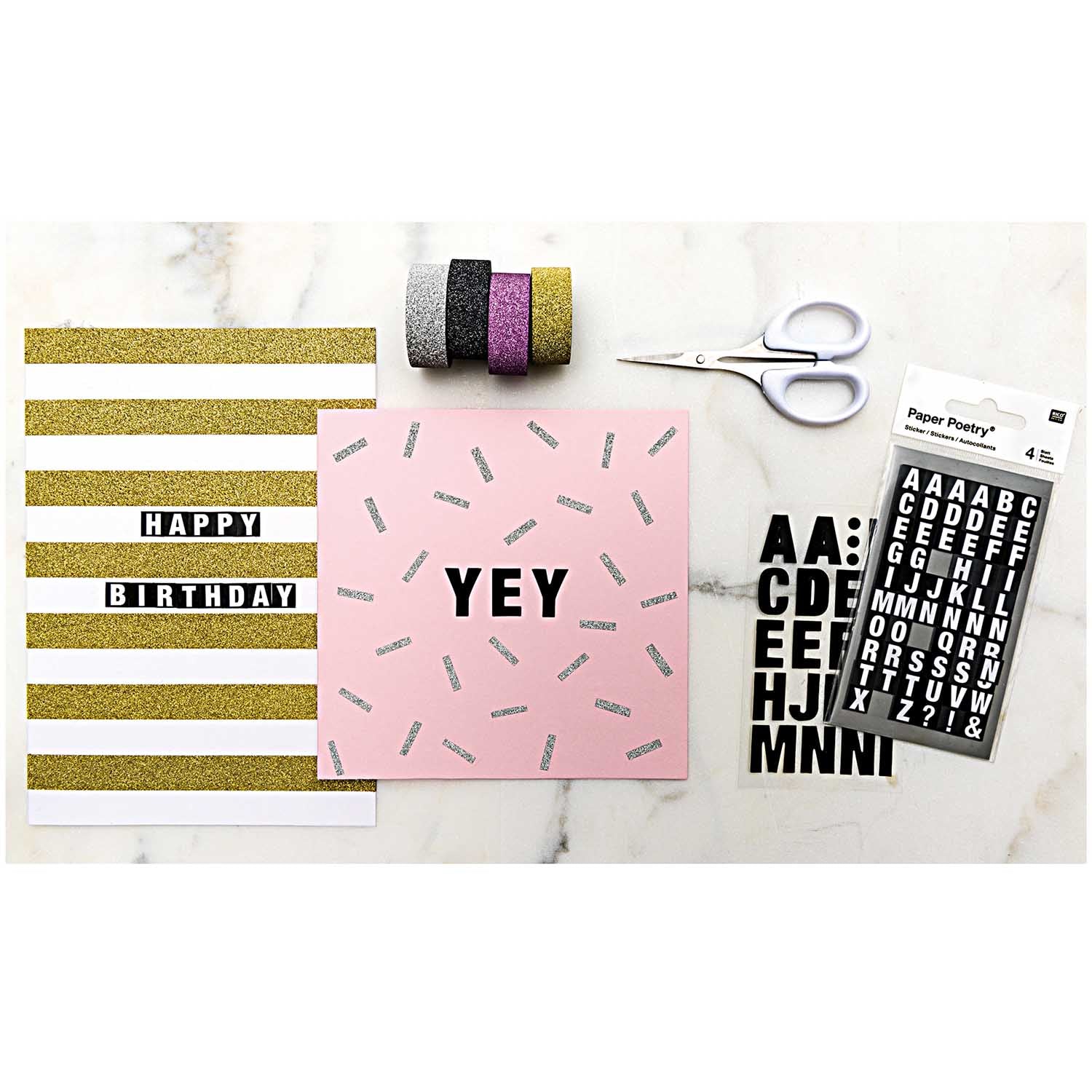 Paper Poetry Washi Tape in Glitzerfarben 15mm, 5m - mahina