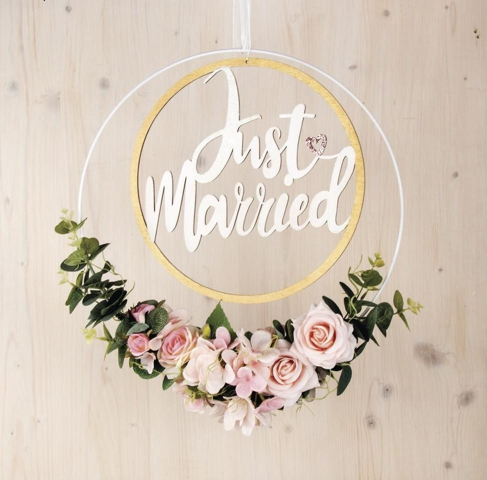 Rayher Holzkranz "Just Married" ø 30cm, FSC Mix Credit - mahina