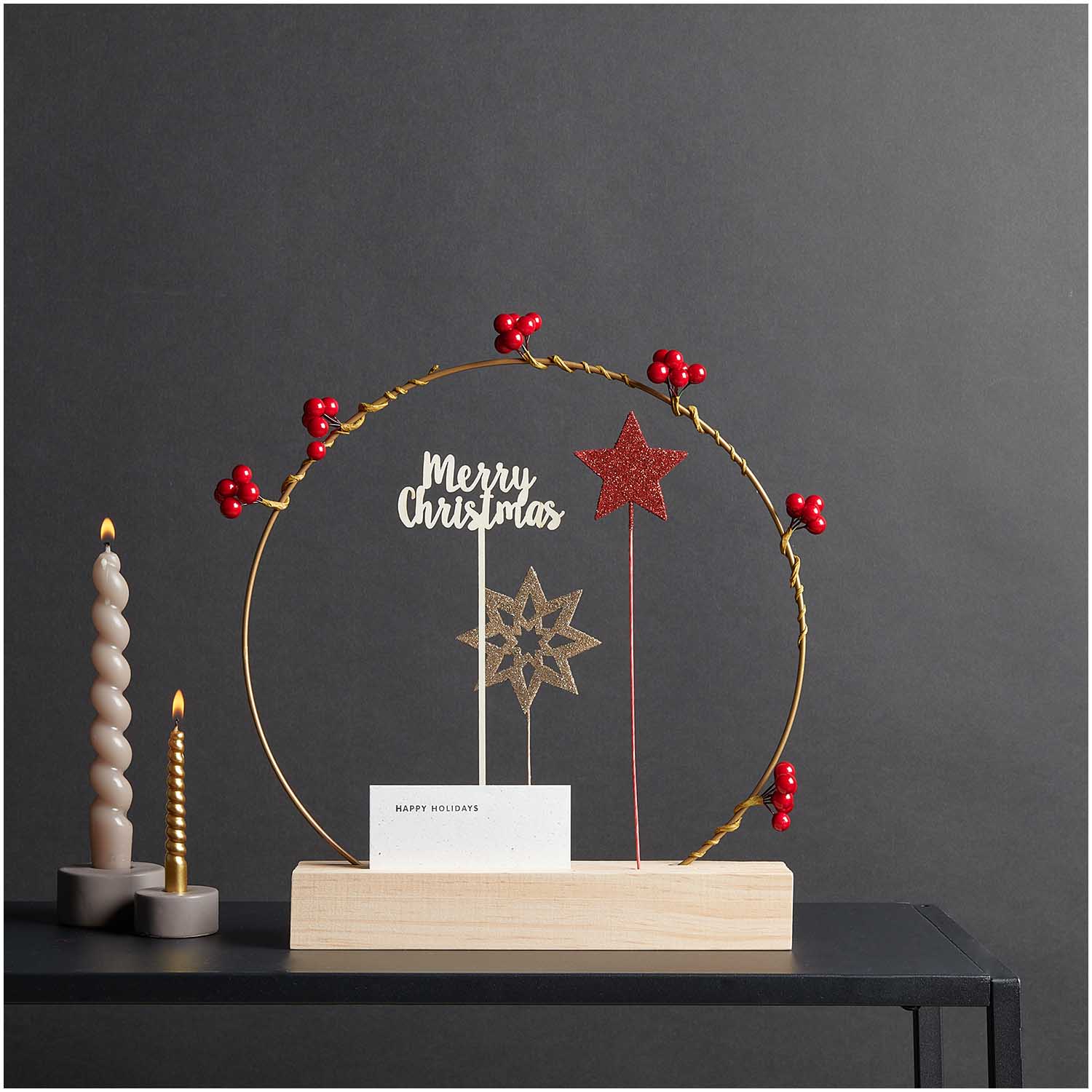 Holzpicker "Merry Christmas" 25,7x7,8cm - Bastelbedarf -> Geschenkverpackungen von mahina