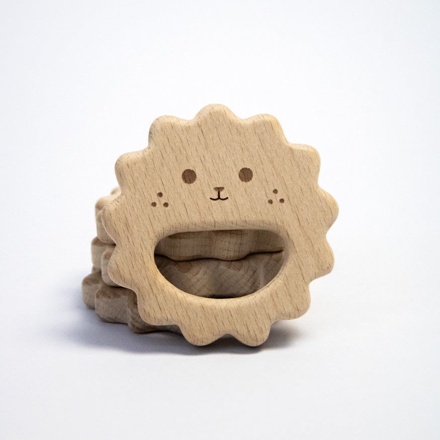 Beißring "Igelkopf" aus Buchenholz - mahina