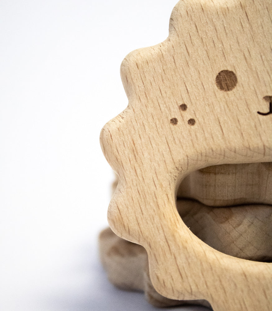 Beißring "Igelkopf" aus Buchenholz - mahina