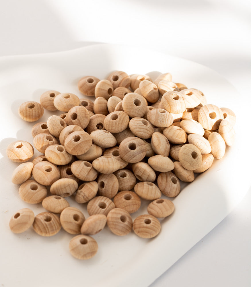 Holzperle "Linse" Buchenholz 12mm - mahina