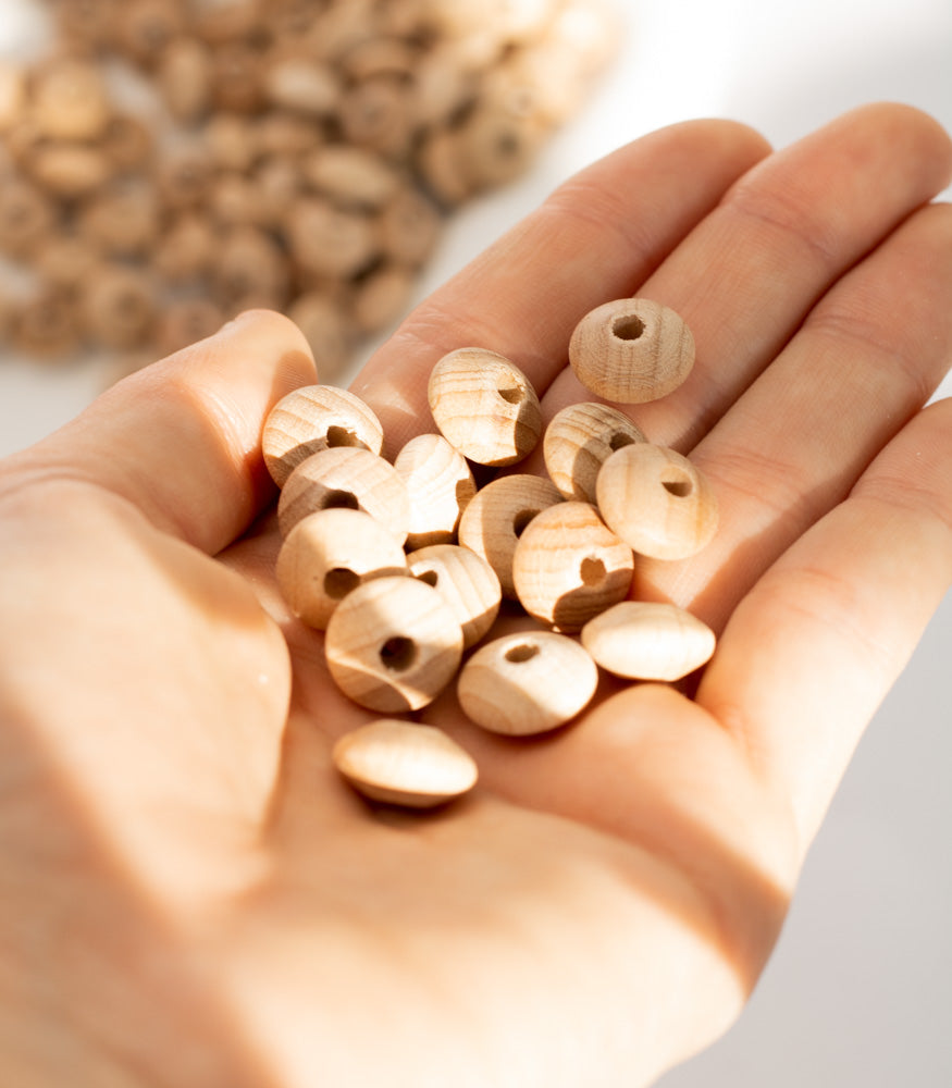 Holzperle "Linse" Buchenholz 12mm - mahina