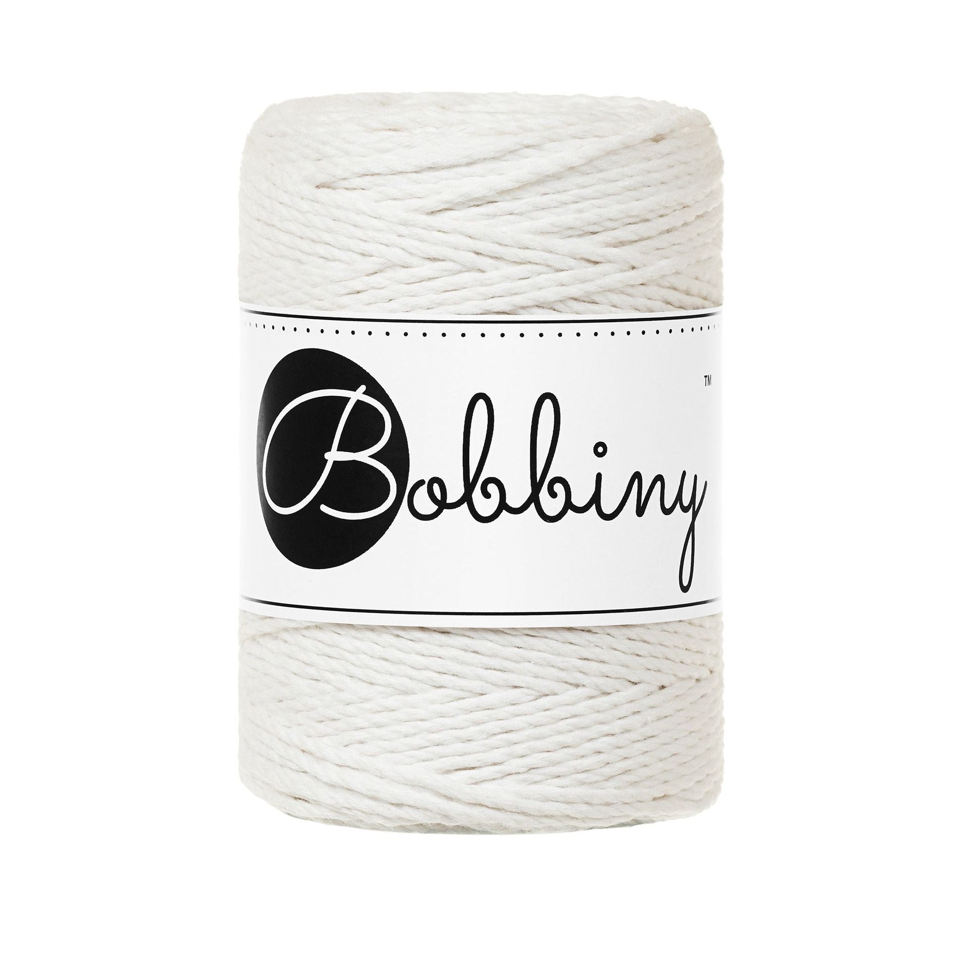 Bobbiny Makramee Garn 1,5mm 3ply Off White 100m - mahina