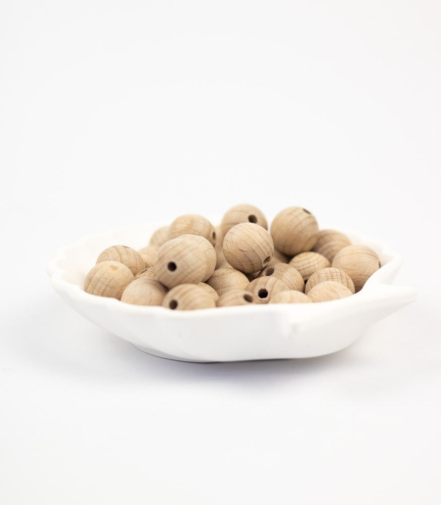 Runde Holzperle "Classic" aus Buchenholz 15mm - mahina