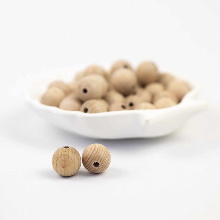 Runde Holzperle "Classic" aus Buchenholz 15mm - mahina