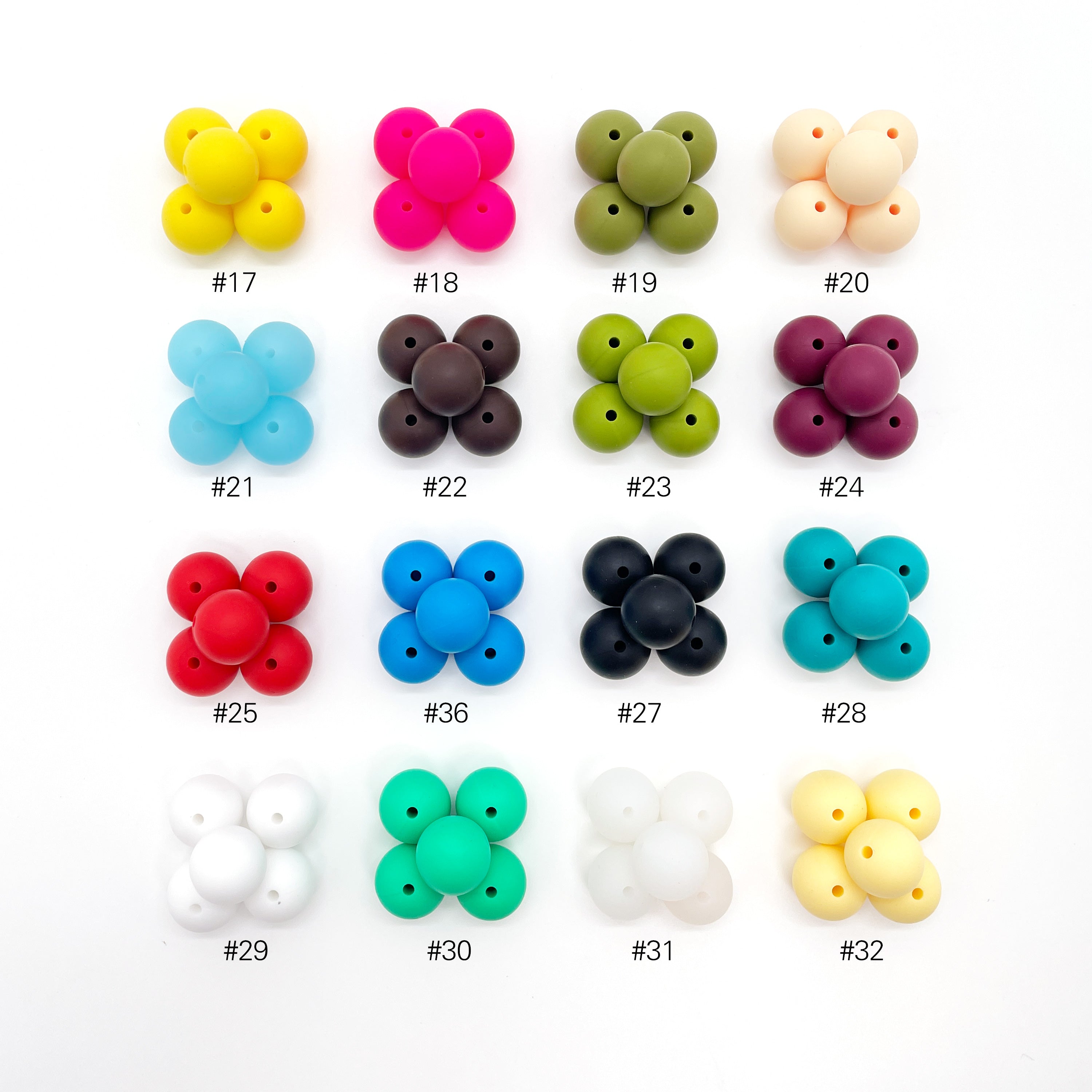 Runde Silikonperle 15mm Farbe 1 - 66 - Bastelbedarf -> Silikon -> Silikonperlen -> Rund von mahina