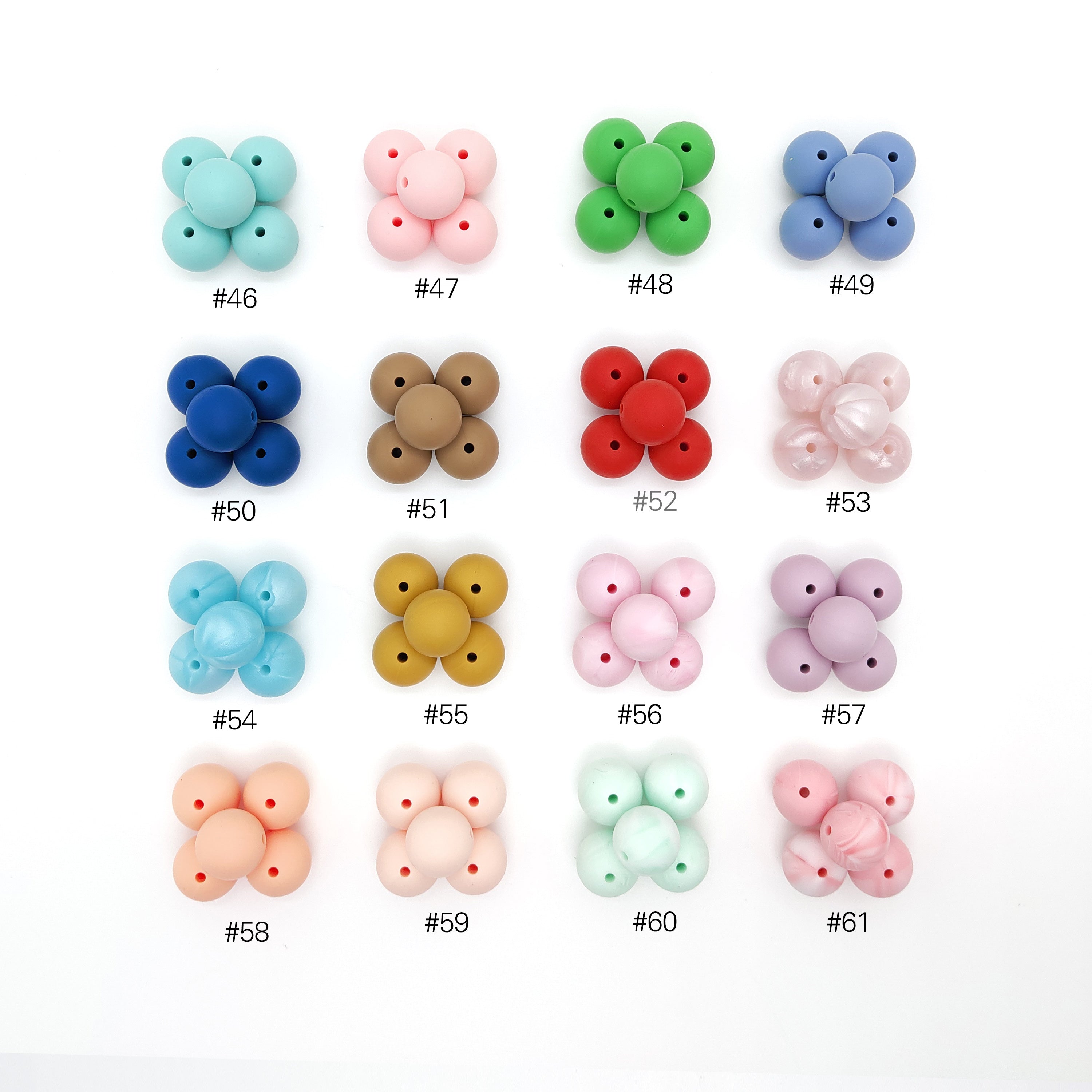 Runde Silikonperle 12mm Farbe 1 - 66 - Bastelbedarf -> Silikon -> Silikonperlen -> Rund von mahina