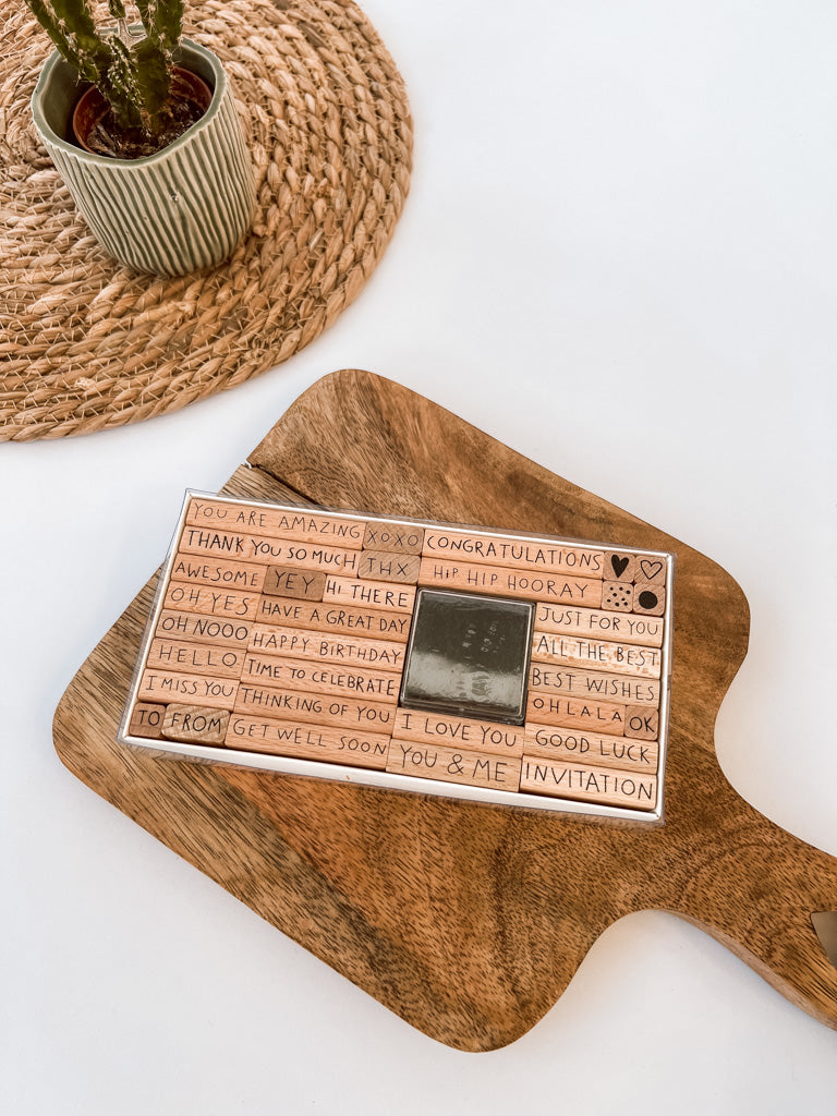 Paper Poetry Stempelset "Texte Englisch" 33teilig - mahina