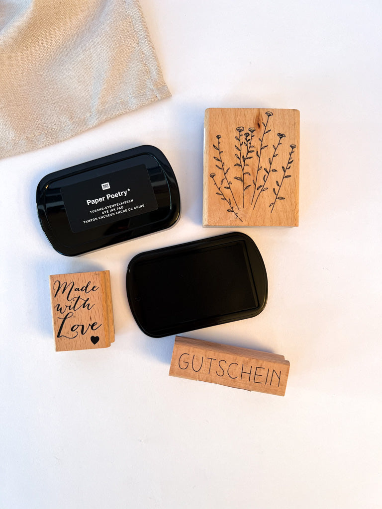 Paper Poetry Tusche Stempelkissen in schwarz, 10x6cm - mahina