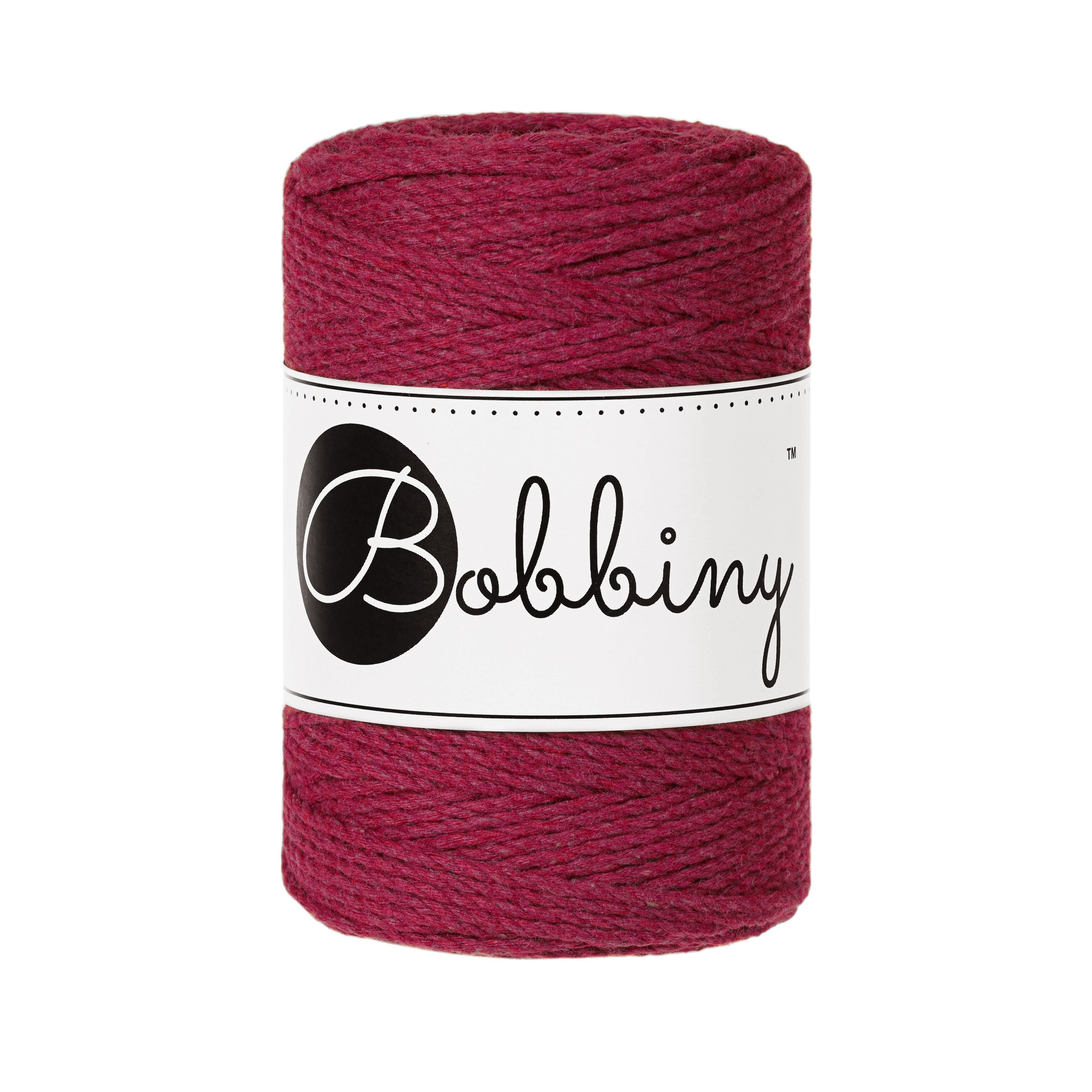 Bobbiny Makramee Garn 1,5mm 3ply Wine Red 100m - mahina
