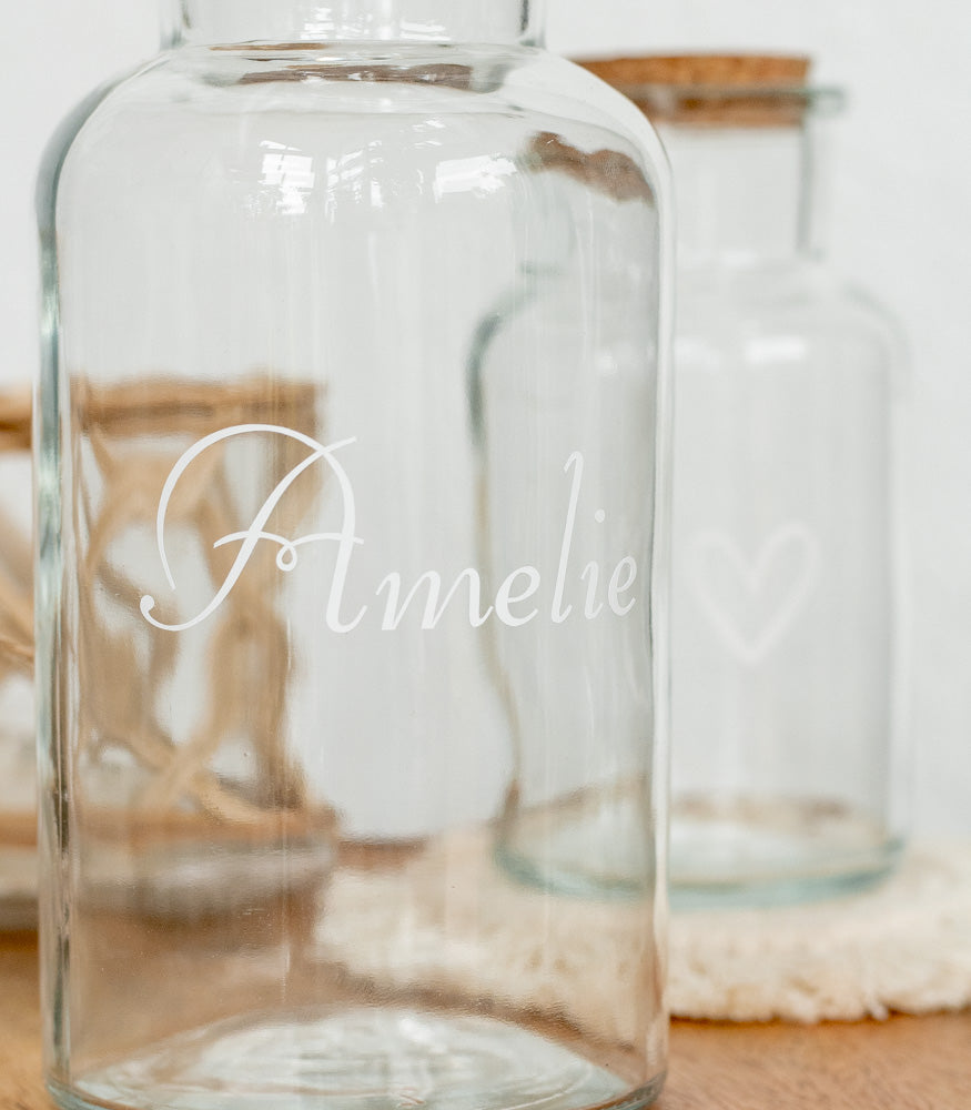 Personalisierbares Korkenglas 125ml - Bastelbedarf -> Glas -> Korkengläser von mahina