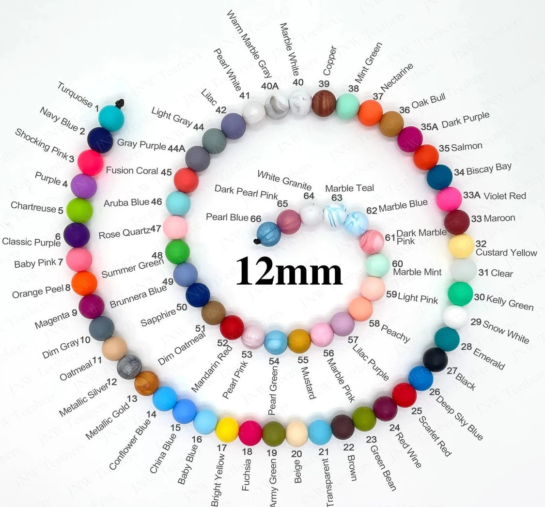 Runde Silikonperle 12mm Farbe 1 - 66 - Bastelbedarf -> Silikon -> Silikonperlen -> Rund von mahina