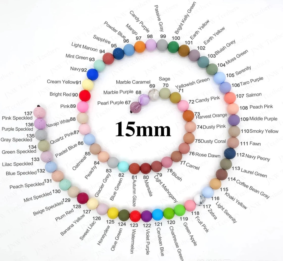 Runde Silikonperle 15mm Farbe 67 - 137 - Bastelbedarf -> Silikon -> Silikonperlen -> Rund von mahina