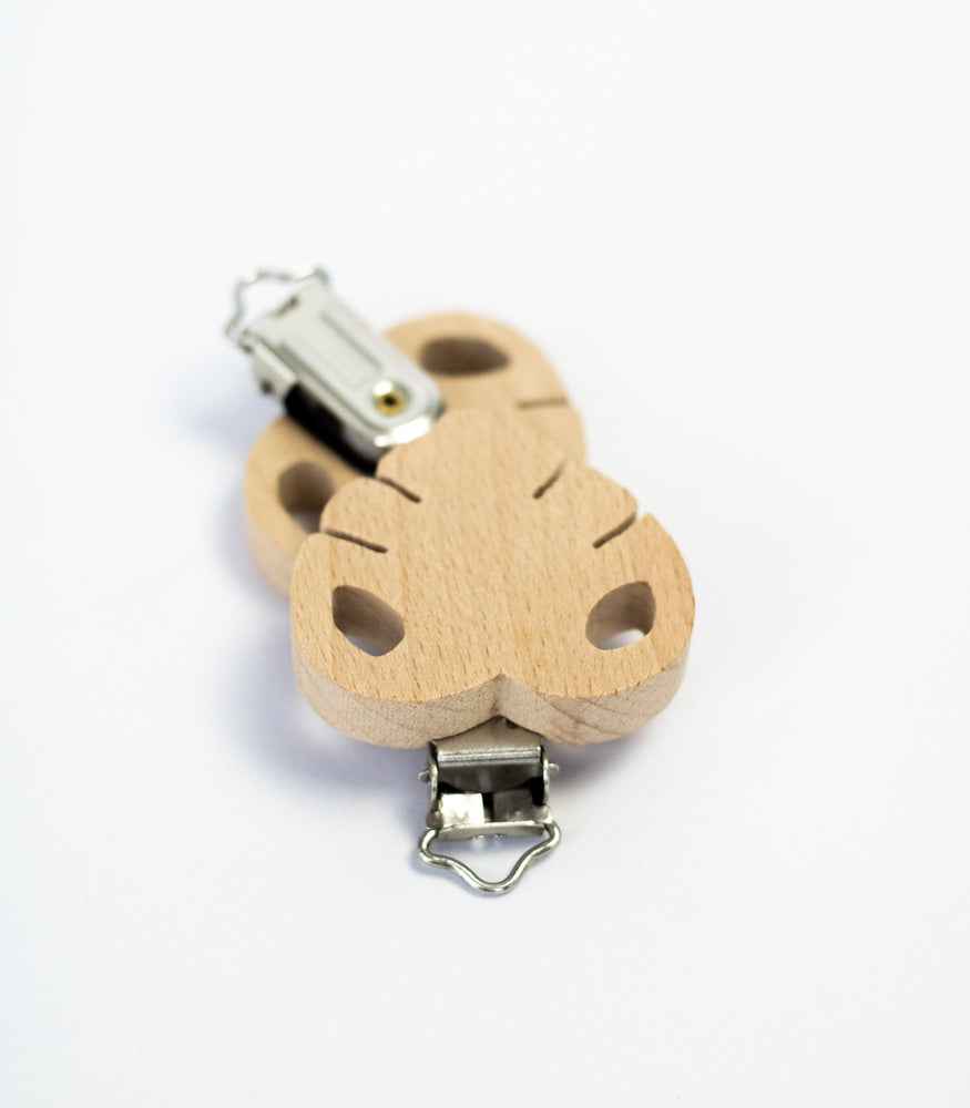 Schnullerclip "Blatt" aus Buchenholz - Bastelbedarf -> Holz > Schnullerclips von mahina