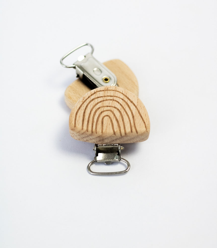 Schnullerclip "Regenbogen" aus Buchenholz - Bastelbedarf -> Holz > Schnullerclips von mahina