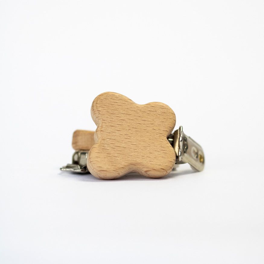 Schnullerclip "Schmetterling" aus Buchenholz - Bastelbedarf -> Holz > Schnullerclips von mahina