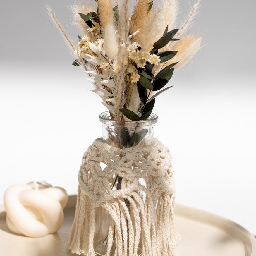 Handgemachte Makramee Vase/Windlicht in klein - Interior > Dekoration > Makramee von mahina