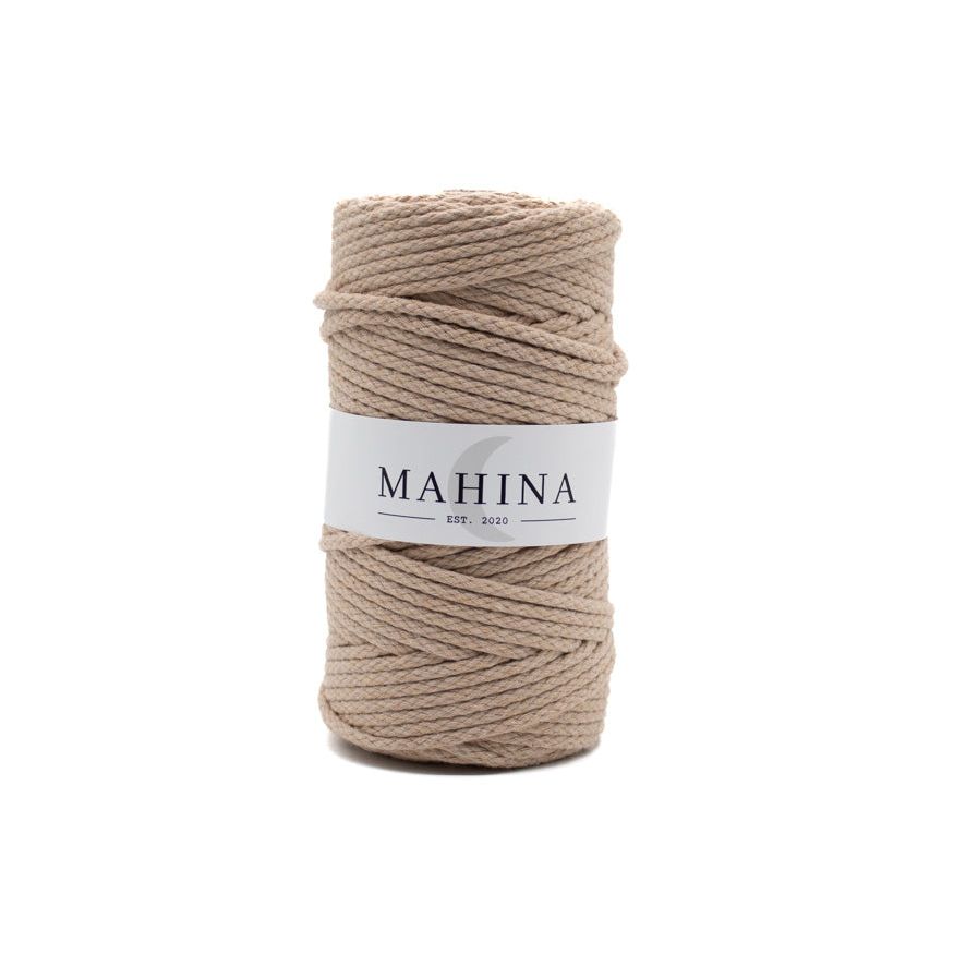 MAHINA Garn 4mm geflochten Beige 100m - Garne > Baumwollgarne > Pferdeseile > Geflochten > 4mm > 100m von mahina