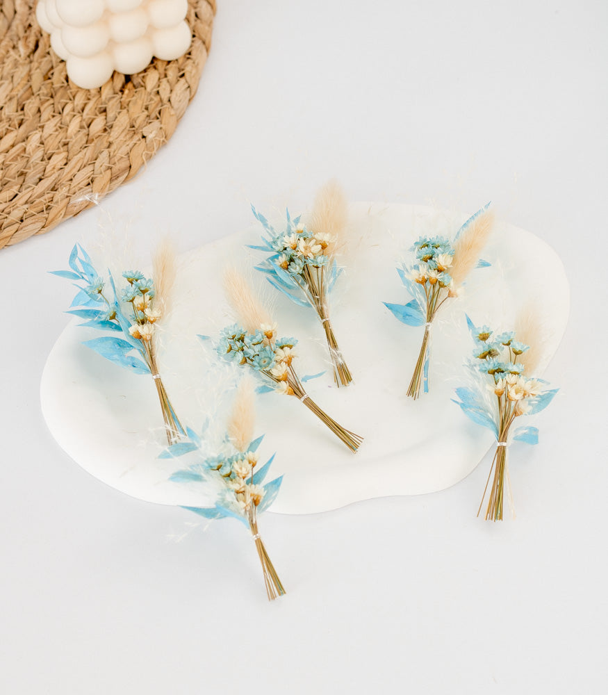 Mini Bouquet aus Trockenblumen "Sky Blue" - mahina