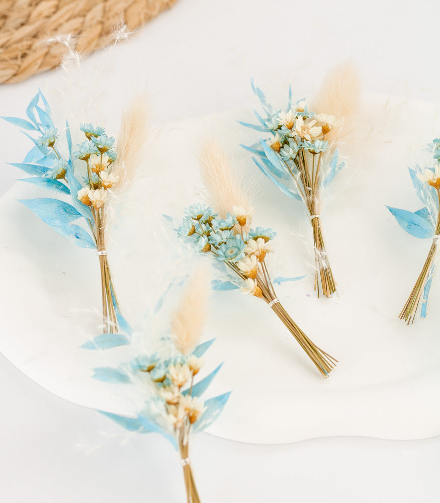 Mini Bouquet aus Trockenblumen "Sky Blue" - mahina